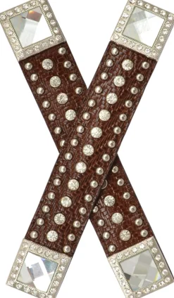 Crystal Woven Leather Spur Straps
