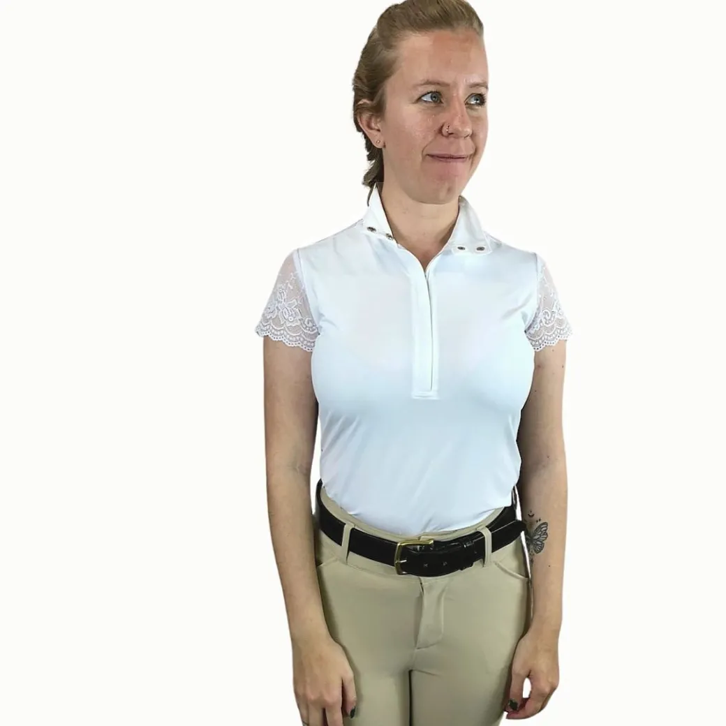 70 Degrees Lace Short Sleeve Show Shirt