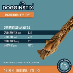 Dogginstix Braided Beef Tripe 12"
