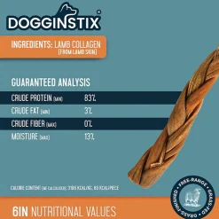 Dogginstix Braided Lamb Collagen 6