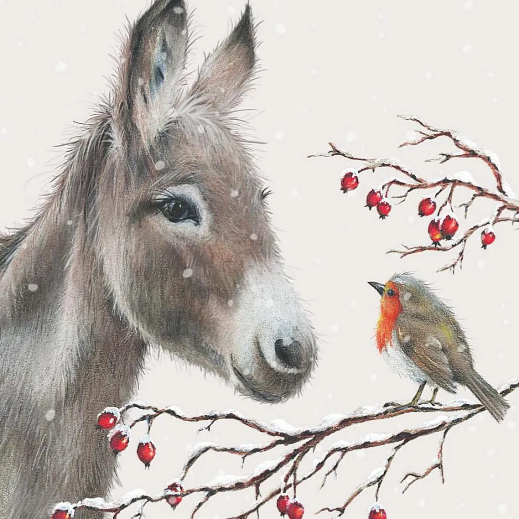 Donkey & Robin Holiday Paper Napkins