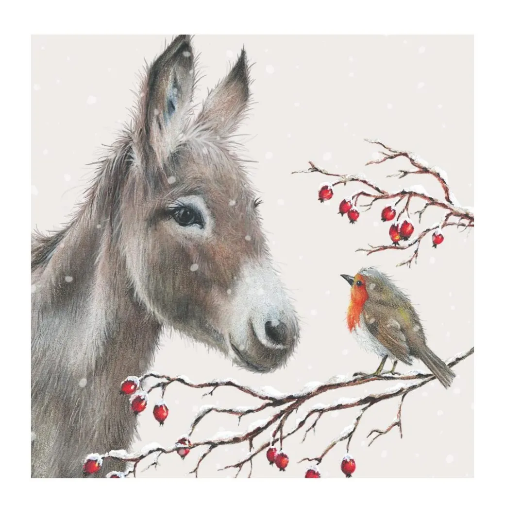 Donkey & Robin Holiday Paper Napkins