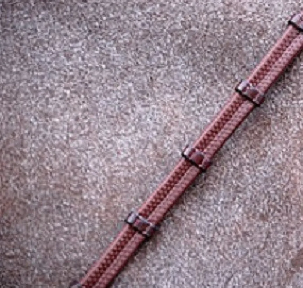 Dy'on Fancy Stitch Rubber Reins with Stops