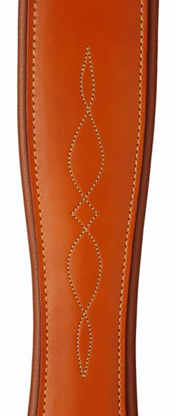 Edgewood Fancy Stitch Leather Overlay Girth with Double End Elastic