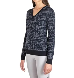 Equiline Engre Jacquard V-Neck Sweater