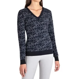 Equiline Engre Jacquard V-Neck Sweater