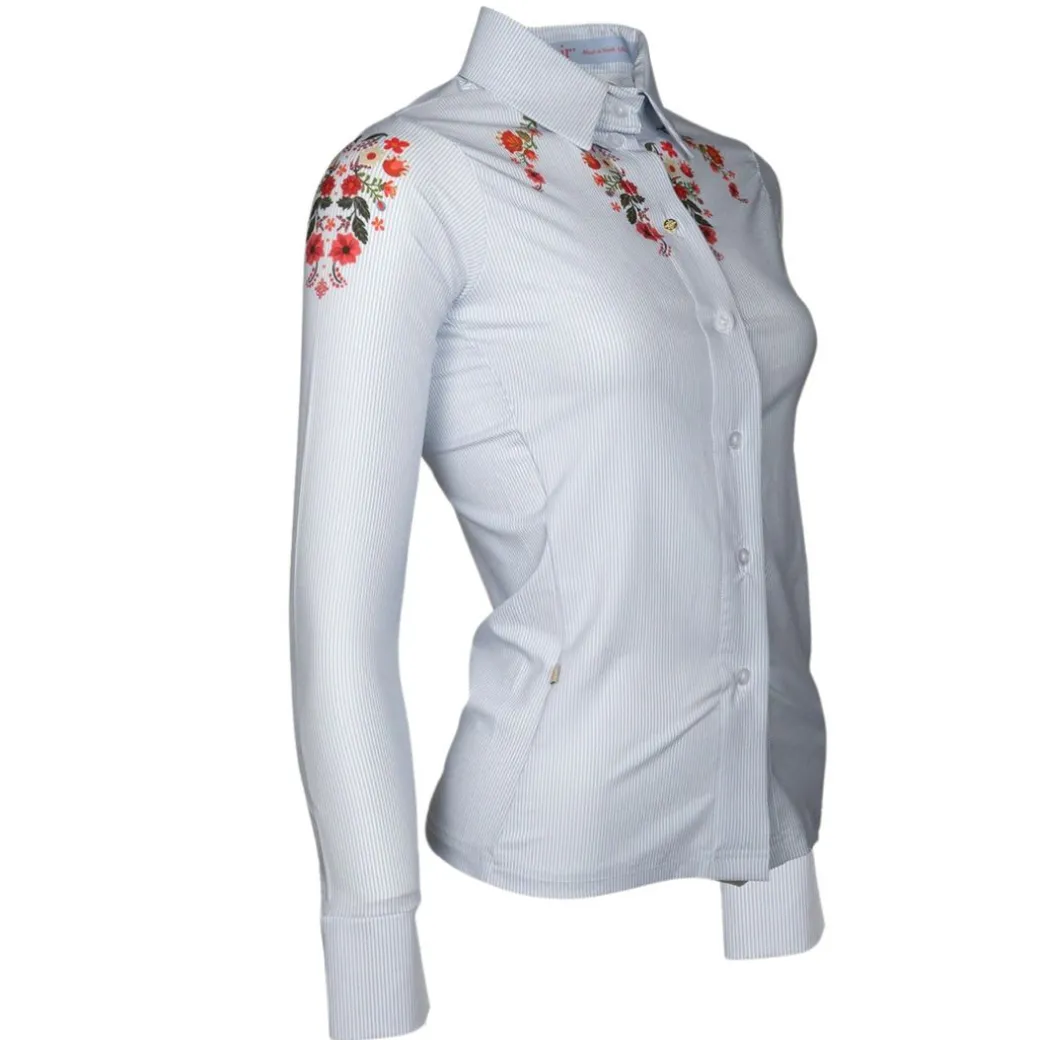 Espoir Joie Floral Stripe Shirt