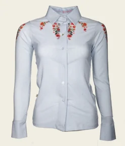 Espoir Joie Floral Stripe Shirt