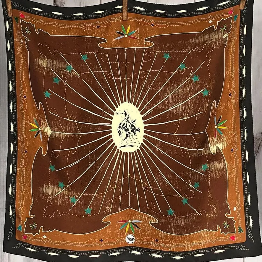 Fringe Scarves Western Yoke Silk Wild Rag
