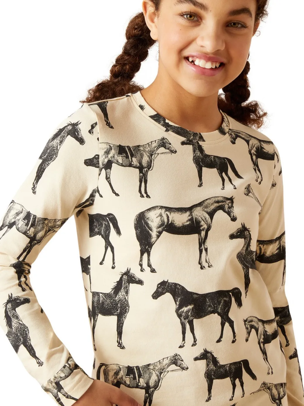 Girls Ariat Sepia Equine T-Shirt Long Sleeve