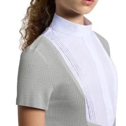 Girls Cavalleria Toscana Perforated SS Show Shirt | Verde