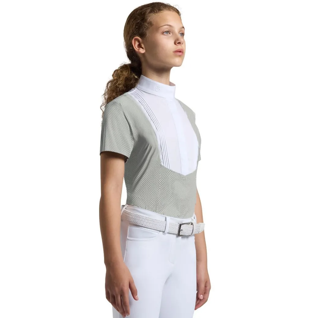 Girls Cavalleria Toscana Perforated SS Show Shirt | Verde