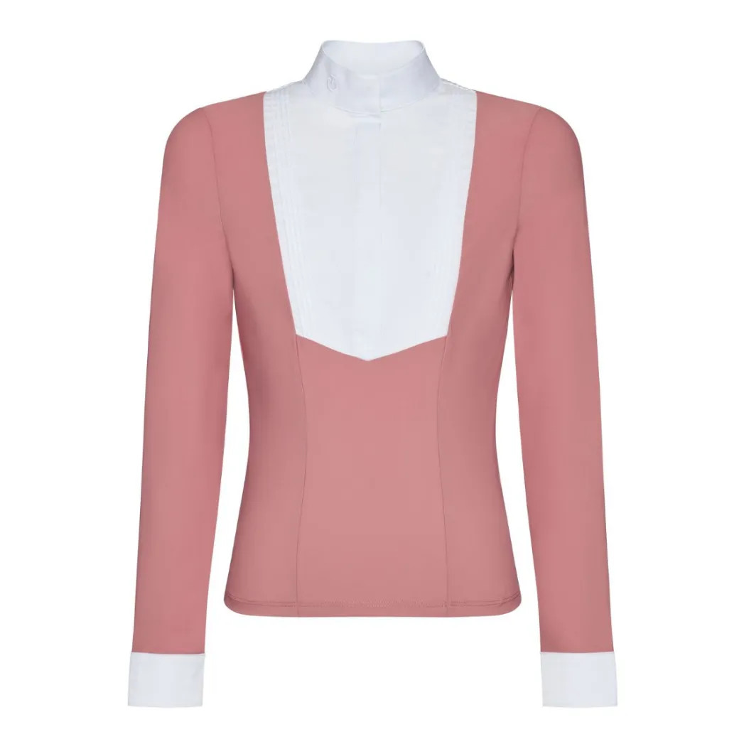 Girls Cavalleria Toscana Poplin Bib LS Show Shirt