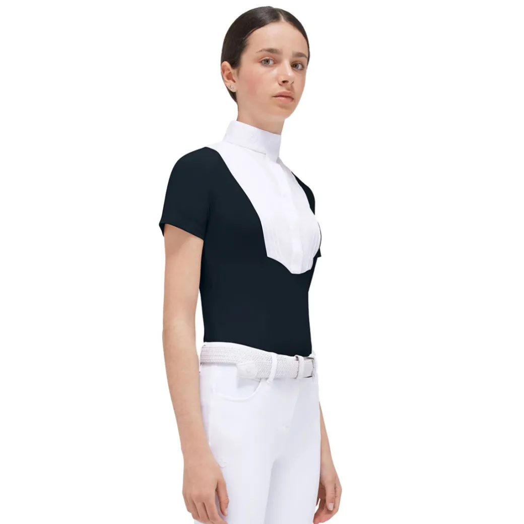 Girls Cavalleria Toscana Poplin Bib SS Show Shirt
