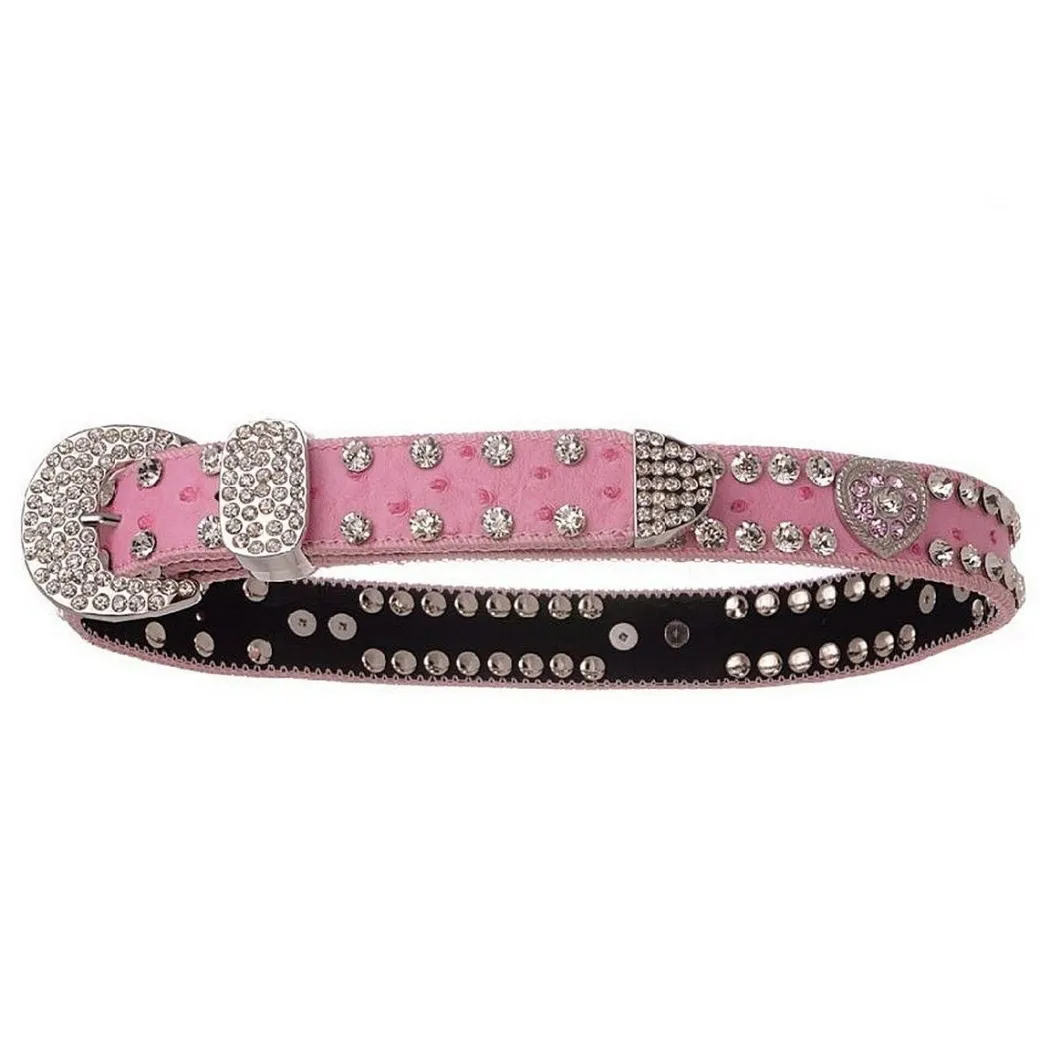 Girls Kamberley Heart Concho Rhinestone Belt