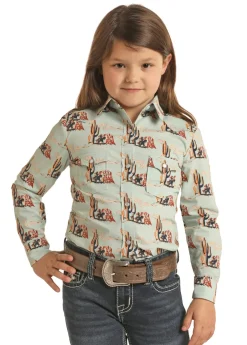 Girls Rock & Roll Cactus Snap Shirt