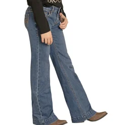 Girls Rock & Roll Denim Boot Stitch Trouser Jeans