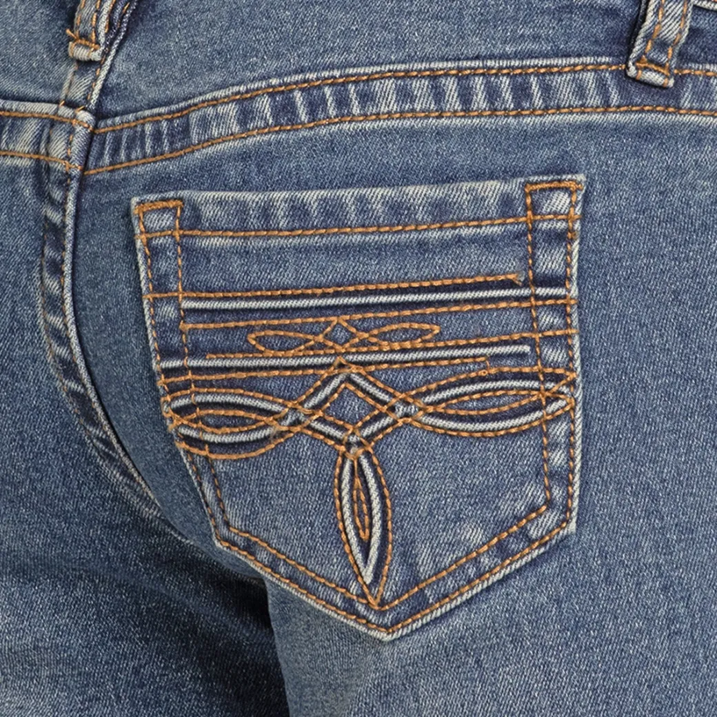 Girls Rock & Roll Denim Boot Stitch Trouser Jeans