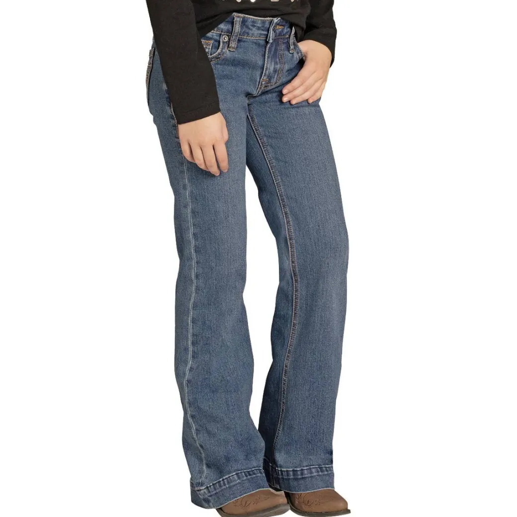 Girls Rock & Roll Denim Boot Stitch Trouser Jeans