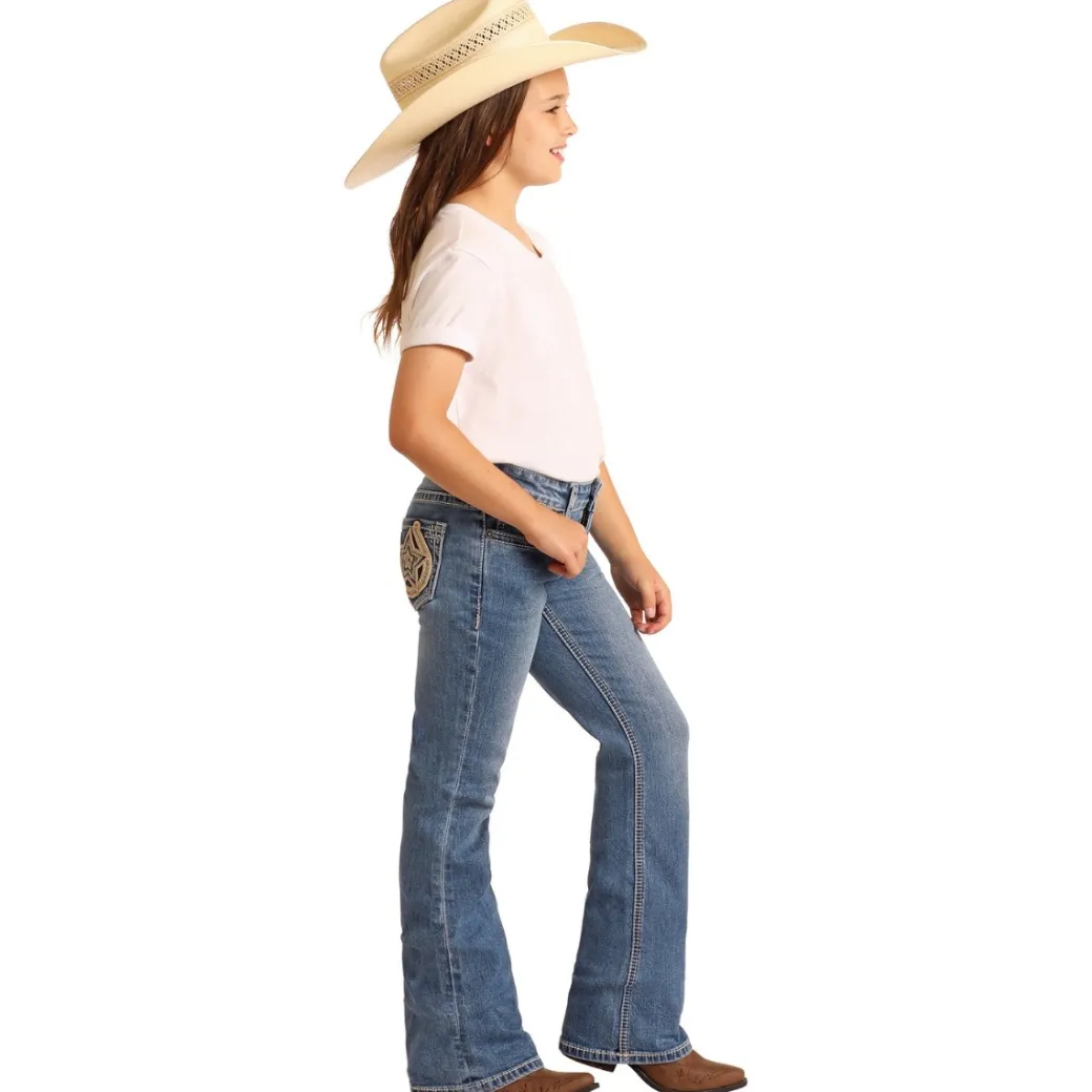 Girls Rock & Roll Denim Horseshoe/Star Jeans