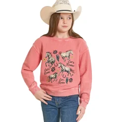 Girls Rock & Roll Denim Let's Rodeo Pullover