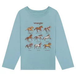 Girls Wrangler Horse Breeds Long Sleeve Tee