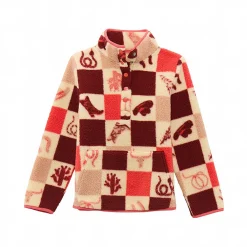 Girls' Wrangler Western Fleece 1/2 Snap Pullover