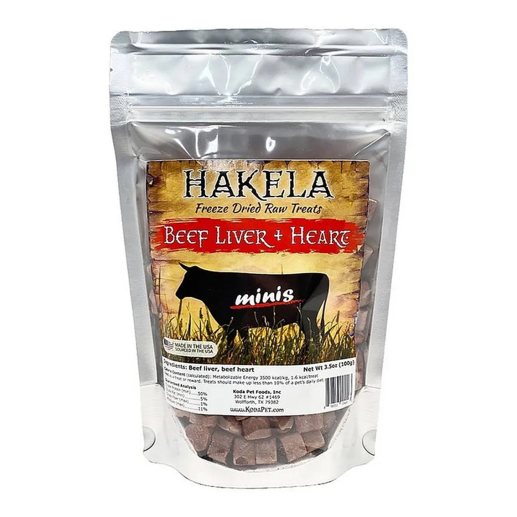 Hakela Beef Liver + Heart Freeze Dried Raw Treats