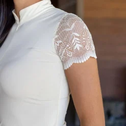 Halter Ego Charlie Lace Cap Sleeve Shirt