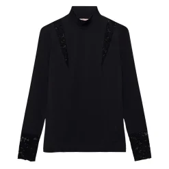 Hannah Childs Farrah Lace Turtleneck Training Top