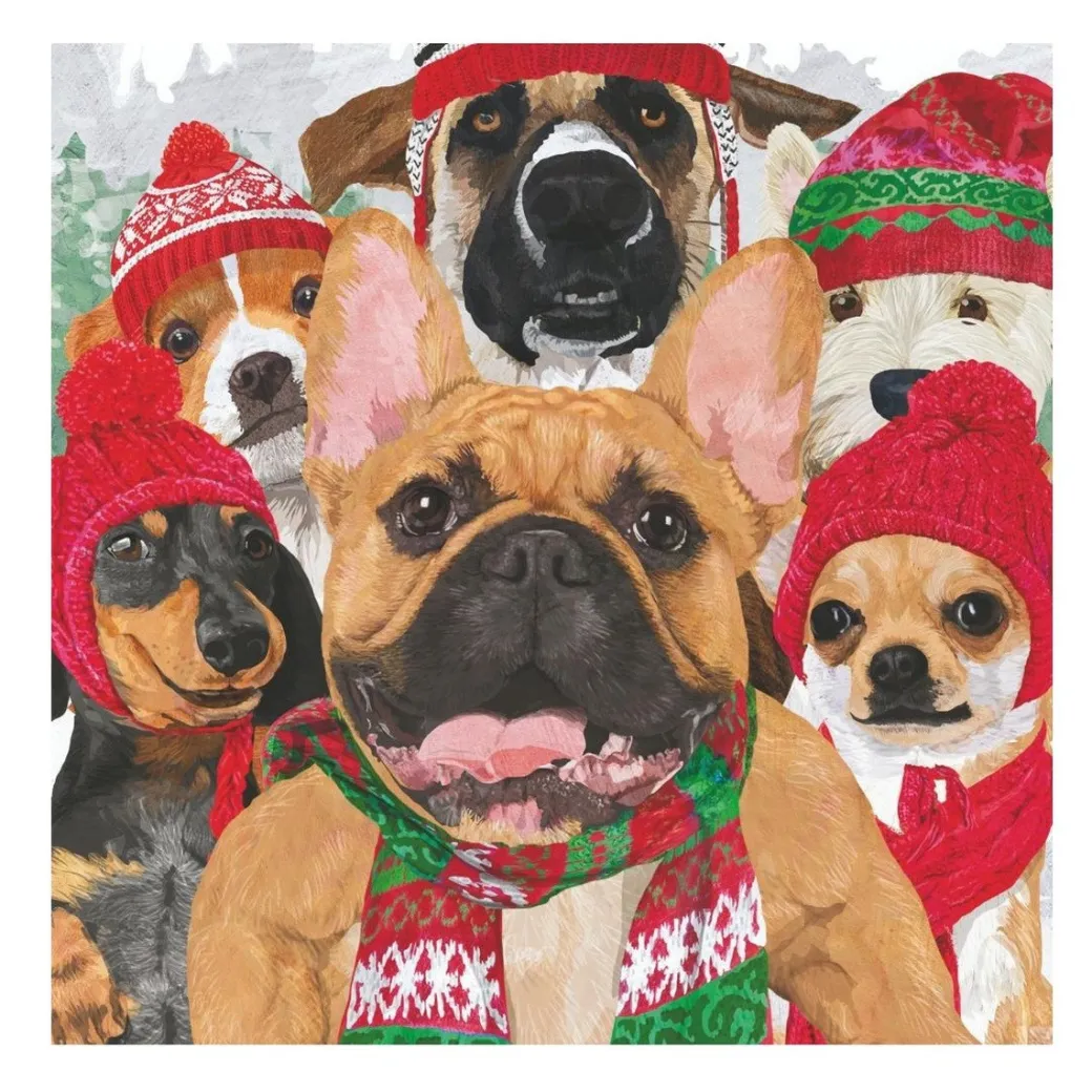 Holiday Dog Usie Paper Napkins