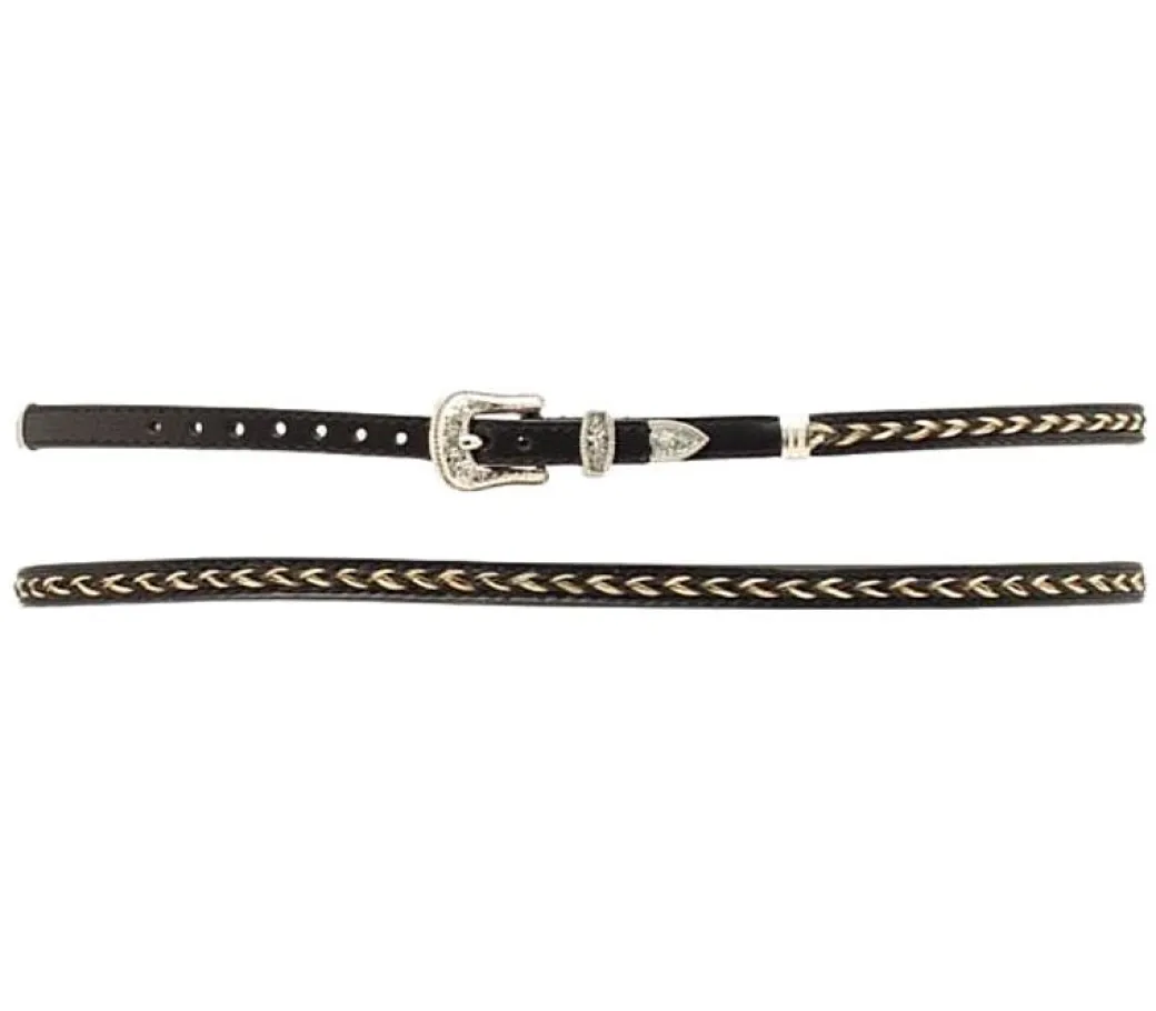Horsehair Black Leather Hatband
