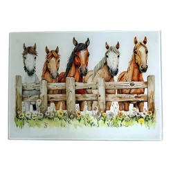 Horses Glass Cutting Boards