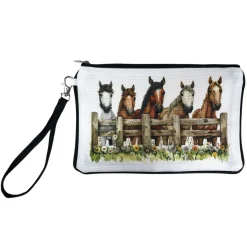 Horses Wristlet with Detachable Handle