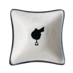 Huntley White Bowl with Saddle