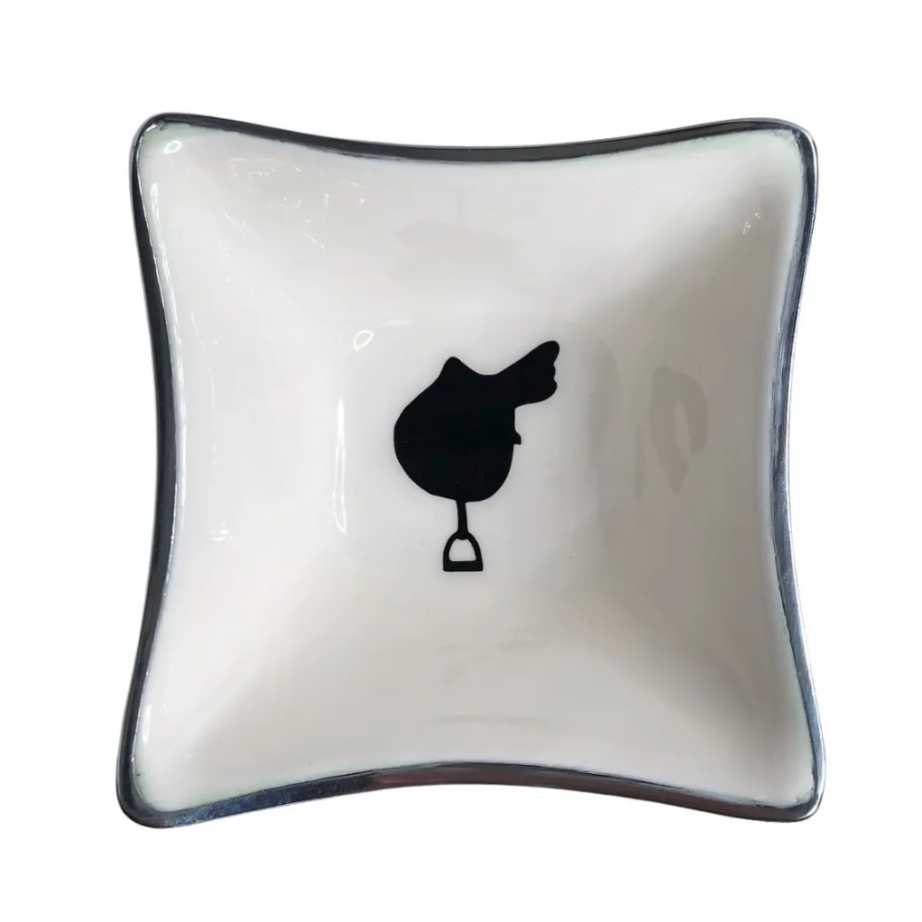 Huntley White Bowl with Saddle