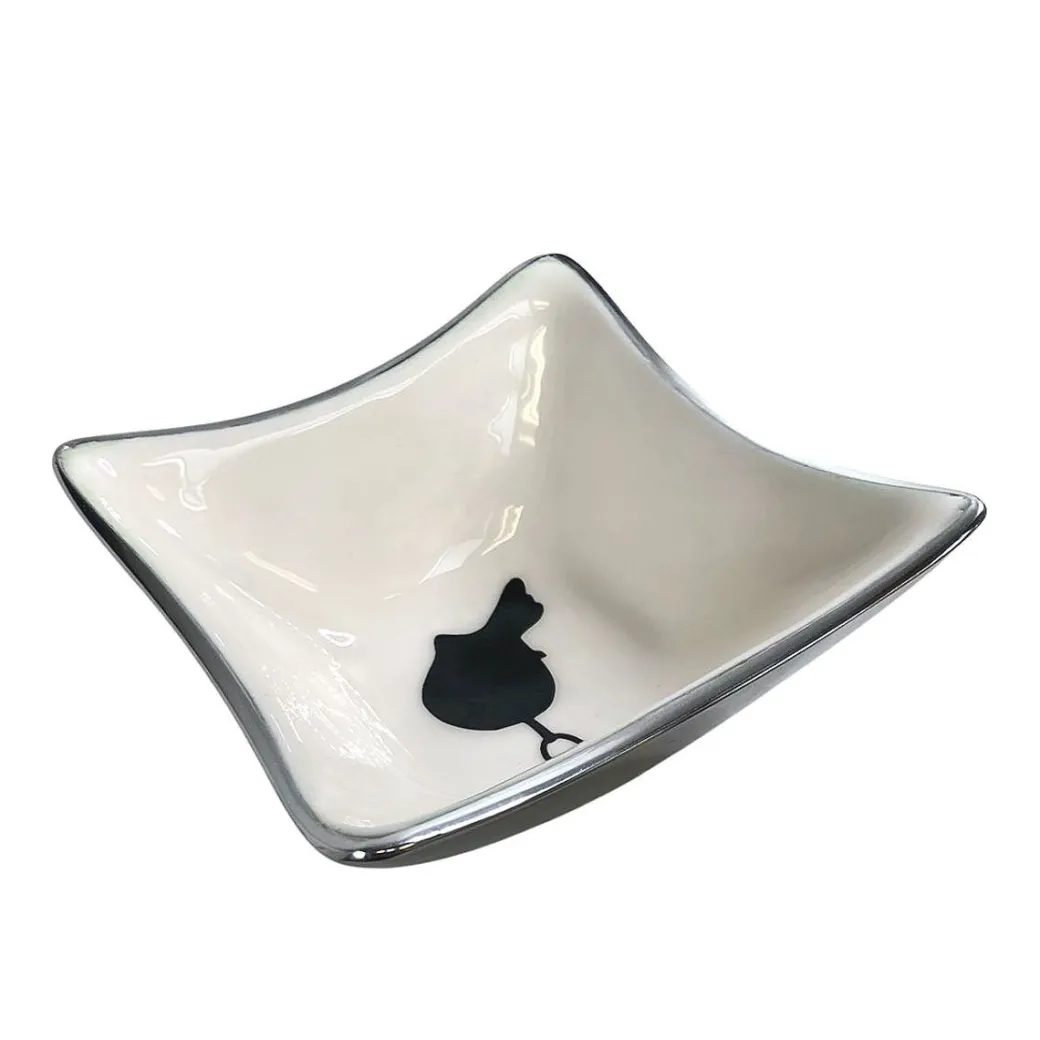 Huntley White Bowl with Saddle