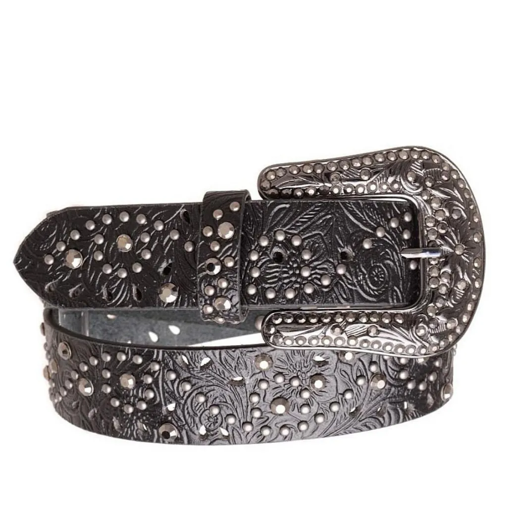 Kamberley Floral Embossed Studded Belt