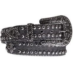 Kamberley Rhinestone Denim Fleur de Lis Belt