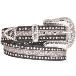 Kamberley Rhinestone Filigree Leather Belt