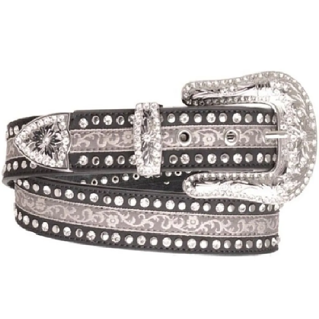 Kamberley Rhinestone Filigree Leather Belt