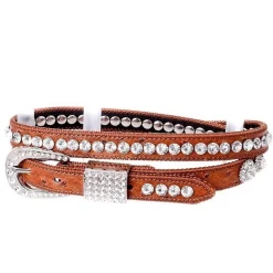 Kamberley Rhinestone Studded Skinny Belt