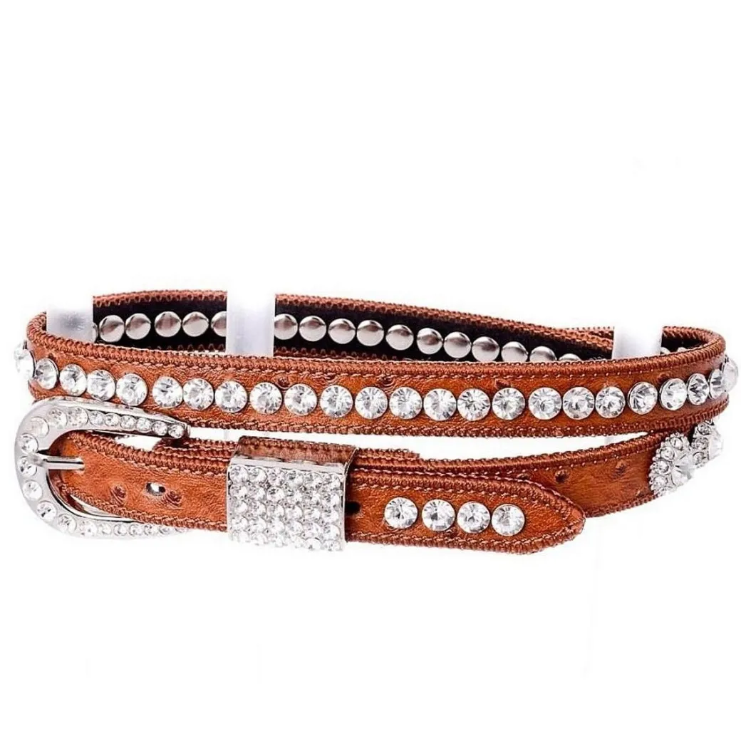 Kamberley Rhinestone Studded Skinny Belt