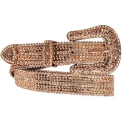 Kamberley Tonal Rhinestones Leather Belt