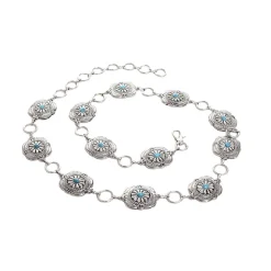 Kamberley Turquoise Stone Concho Chain Belt