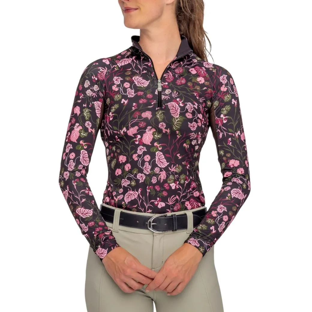 Kastel Denmark Black Begonia 1/4 Zip LS Shirt