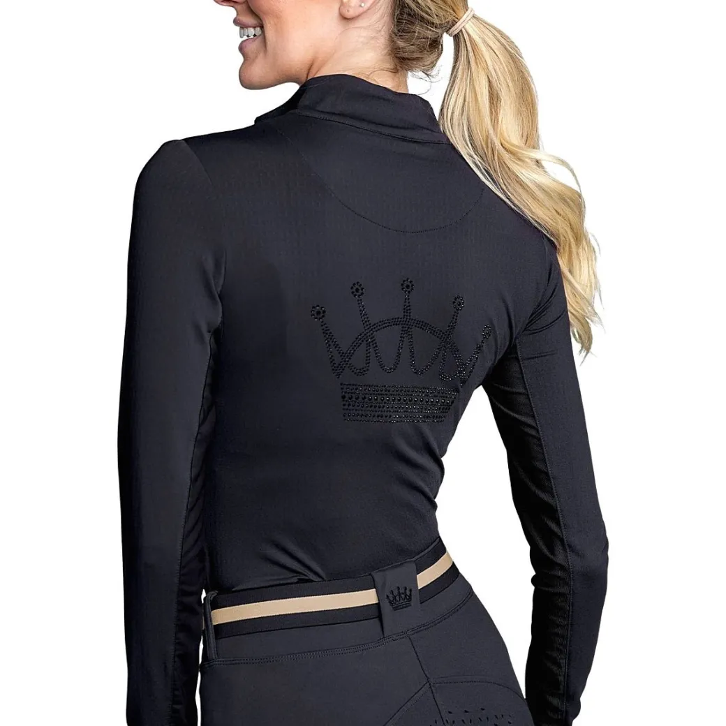 Kastel Denmark Black Crystal Crown 1/4 Zip Shirt