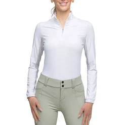 Kastel Denmark White 1/4 Zip Long Sleeve Shirt