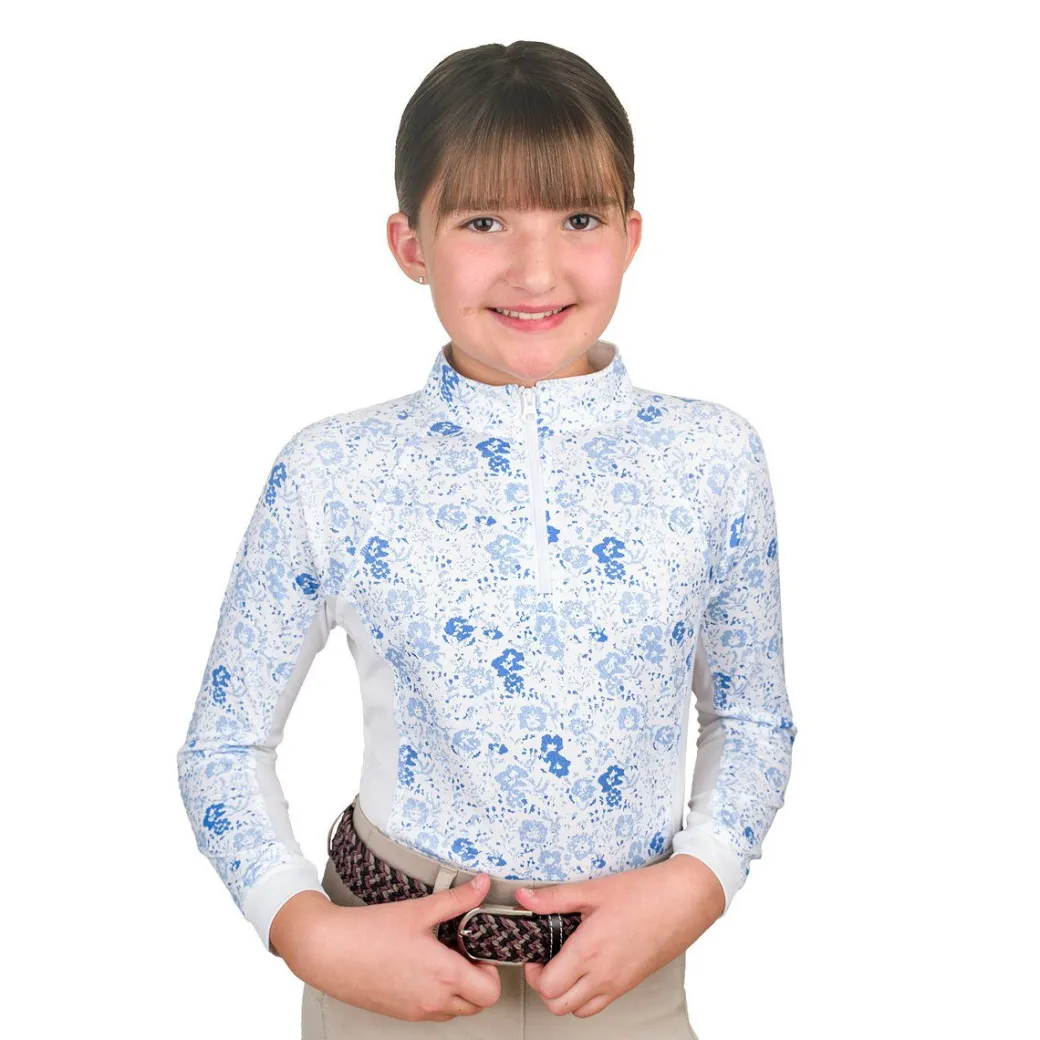 Kids Ovation Mosaic Floral 1/4 Zip Sun Shirt
