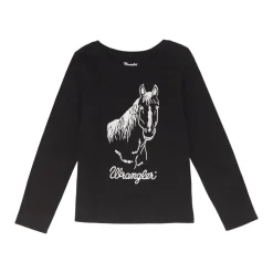 Kids Wrangler Metallic Horse LS Tee